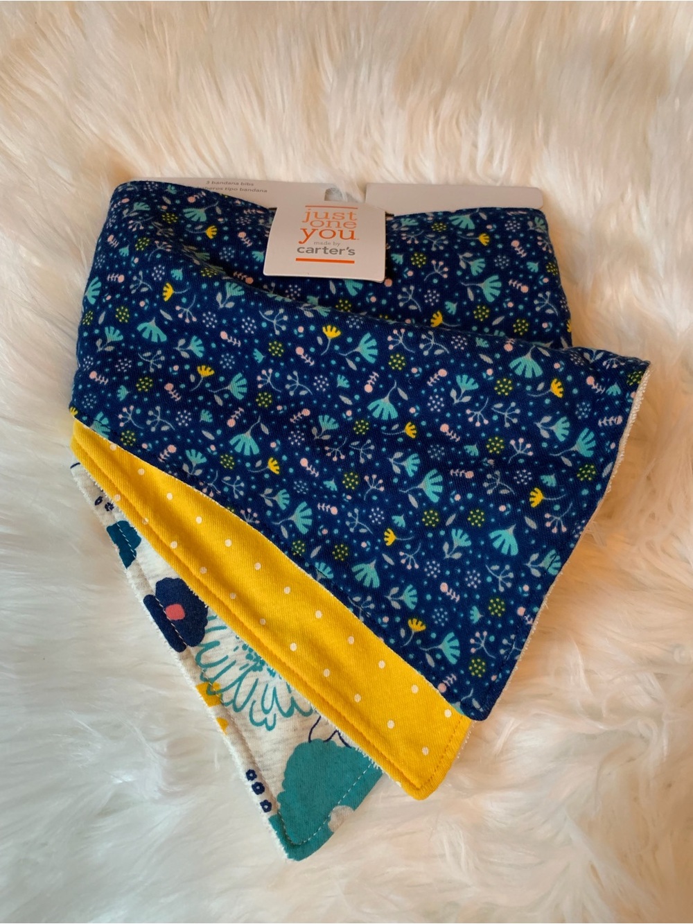 Just One You By Carter's Baby Girl Floral and Polka Dot Bandana Bibs